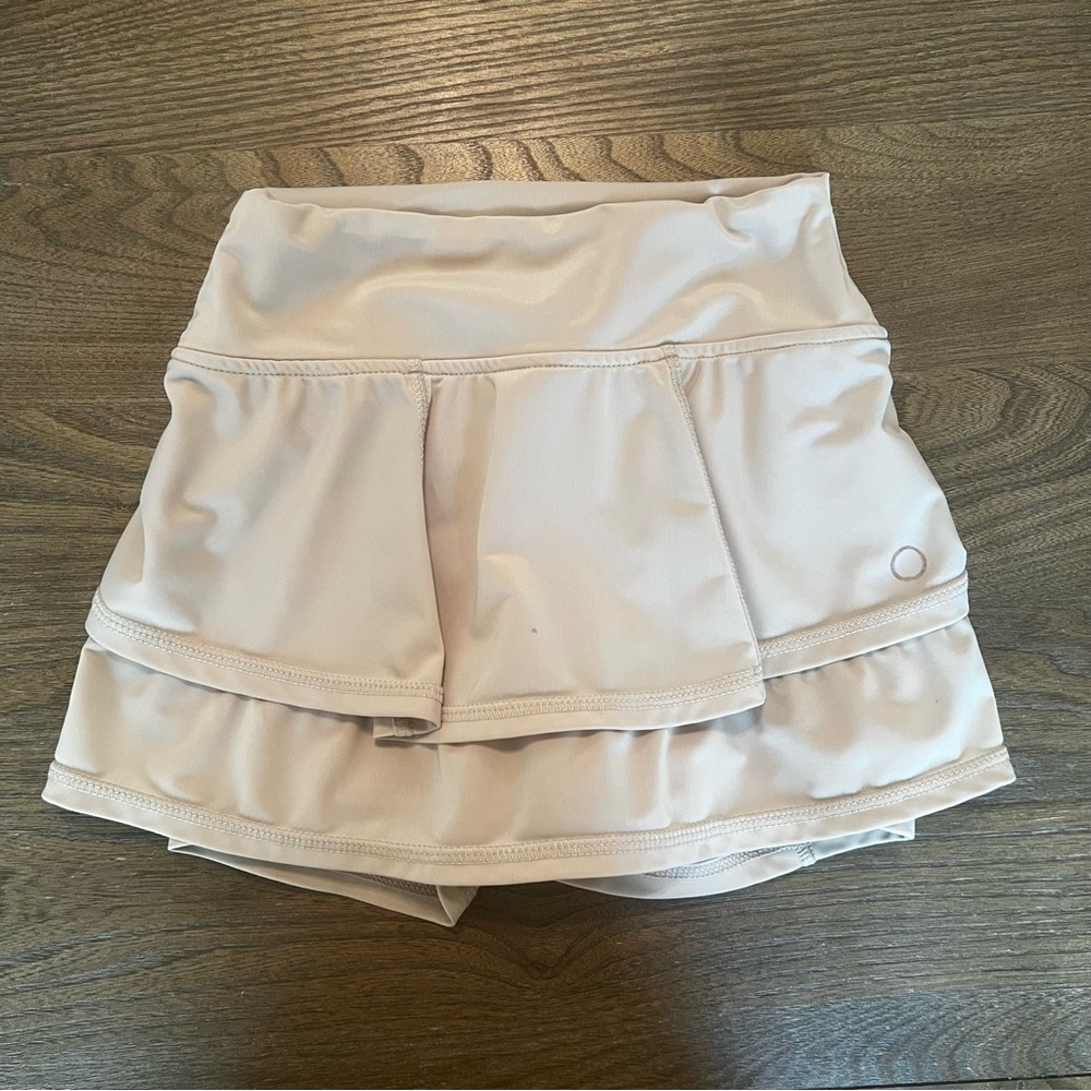 Girls Ruffle Solid Skirt Khaki